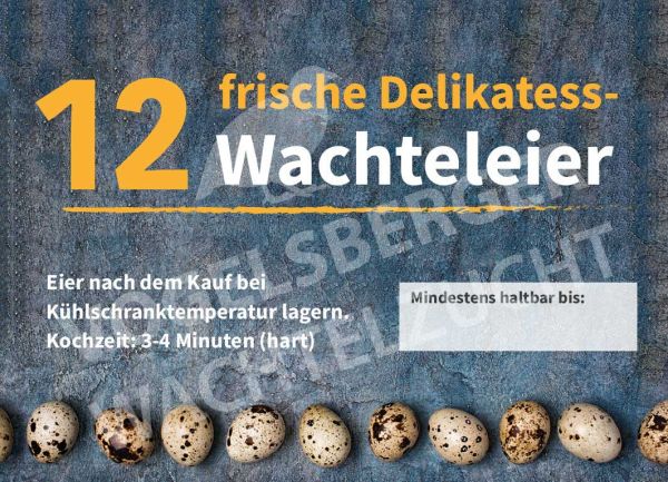 Etiketten für 12er Wachteleischachteln 