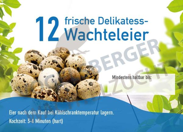 Etiketten für 12er Wachteleischachteln 